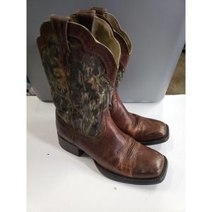 Ariat Boots Mens Size 8B US Brown Long Camo Leather Waterproof Western Manmade